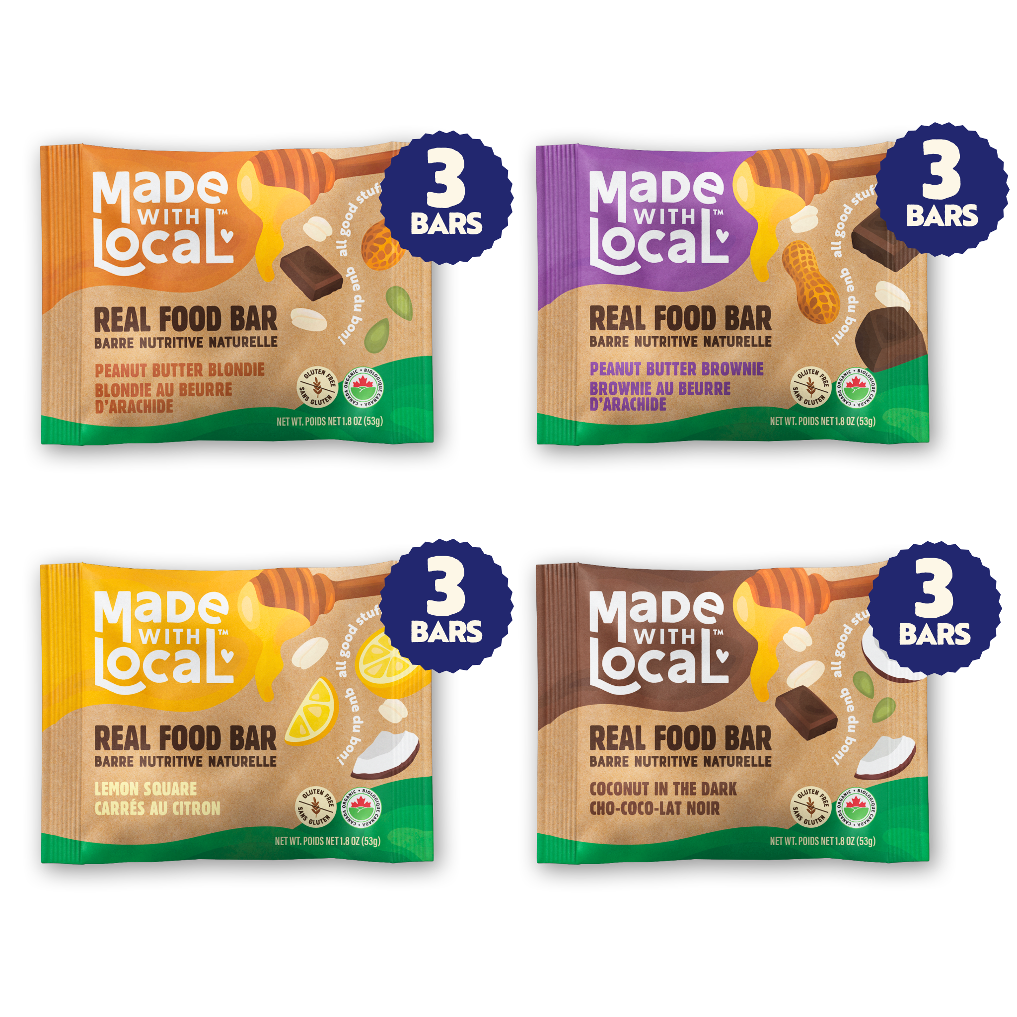 Real Food Bar Sampler Box 12-pack
